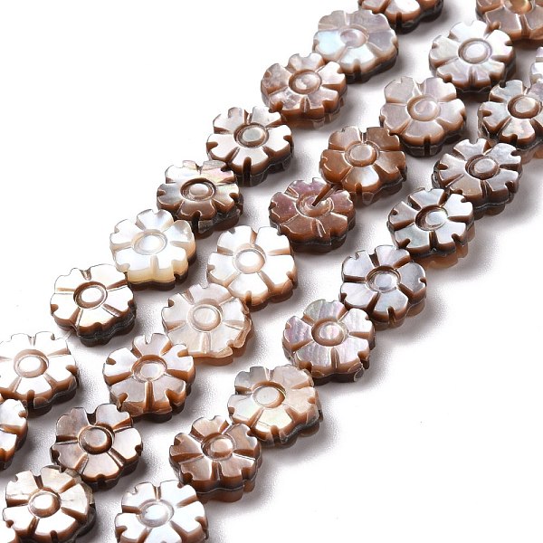 

PandaHall Natural Purple Shell Beads Strands, Flower, 9.5~10x10x3~3.5mm, Hole: 0.6mm, about 40~42pcs/strand, 15.16~15.75 inch(38.5~40cm)...