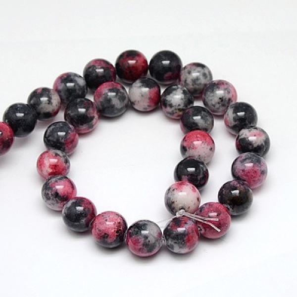 

PandaHall Natural White Jade Beads Strands, Dyed, Round, Cerise, 10mm, Hole: 1mm, about 42pcs/strand, 15.75 inch White Jade Round Red