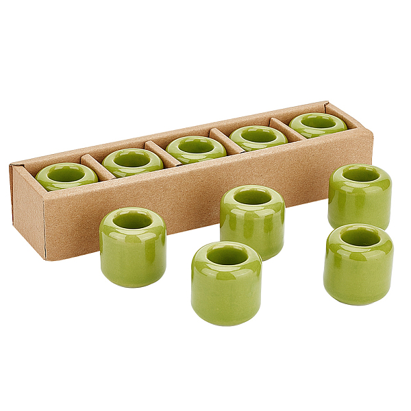 

PandaHall Porcelain Candle Holder, Candle Jar, Column, Olive, 3.2x3.2cm, Inner Diameter: 1.75cm, 5pcs/box Porcelain Green