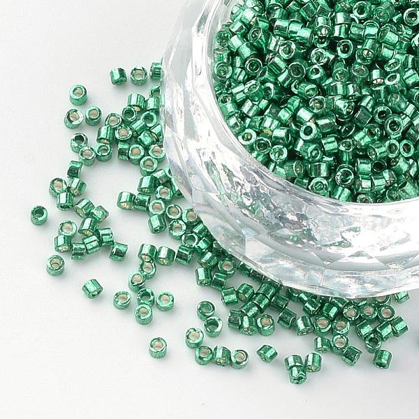 

PandaHall Plated Glass Bugle Beads, Medium Sea Green, 1~2x1.5~2mm, Hole: 0.5mm, about 100g/bag Glass Green