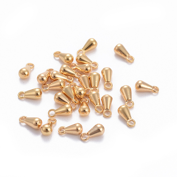 

PandaHall Brass Charms, Chain Extender Drop, Teardrop, Nickel Free, Real 18K Gold Plated, 6x3mm, Hole: 1mm Brass Teardrop