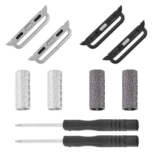 

PandaHall DICOSMETIC 2 Styles Watch Band Connector 2 Colors Stainless Steel Strap Connector and Watch Band Adapter Set Connector with Alloy...