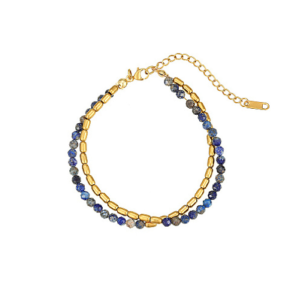 

PandaHall Stainless Steel Bead Necklaces, with Gemstone, No Size Lapis Lazuli