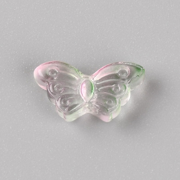 

PandaHall Baking Paint Glass Beads, Two Tone, Butterfly, Pink, 8x15x5mm, Hole: 1mm Glass Butterfly Pink