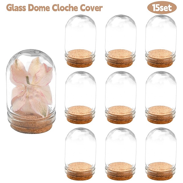 15Pcs Glass Dome Cl… - image