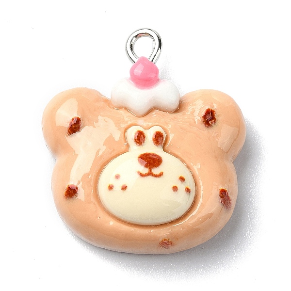 

PandaHall Resin Pendants, with Iron Findings, Bear, 25x22x9.5mm, Hole: 2mm Iron+Resin Bear