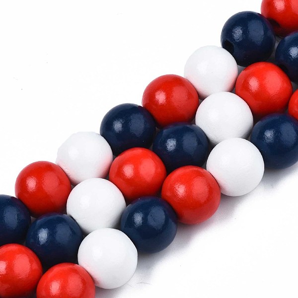 

PandaHall Halloween Spray Painted Natural Wood Beads Strands, Round, Midnight Blue, 15~16.5x14~15mm, Hole: 3~4mm, about 25pcs/strand, 14.29...