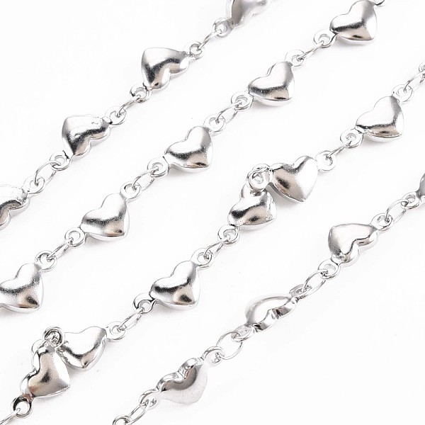 

PandaHall 201 Stainless Steel Heart & Oval Link Chains, Soldered, Stainless Steel Color, 10x5x2mm, about 3.28 Feet(1m)/Strand 201 Stainless...