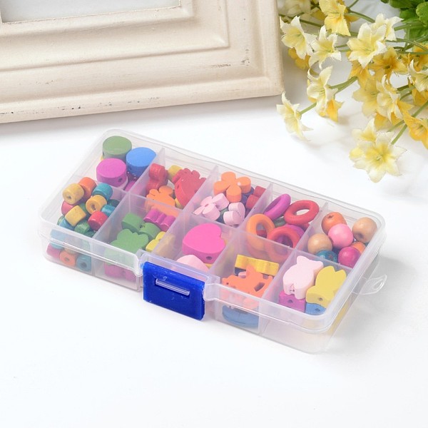 

PandaHall 1Box Mixed Shapes Wood Beads for Children DIY, Dyed, Mixed Color, 7.5~22x4~17x4~9.5mm, Hole: 1~7.5mm Wood Mixed Shapes Multicolor