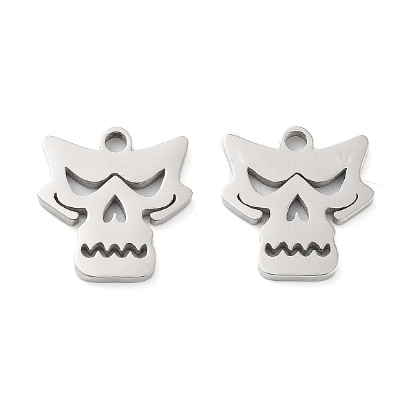 

PandaHall 316 Surgical Stainless Steel Charms, Manual Polishing, Monster Charms, Stainless Steel Color, 13x12.5x1.5mm, Hole: 1.6mm 316...