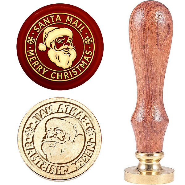 

PandaHall Christmas Theme Wax Seal Stamp Set, Sealing Wax Stamp Solid Brass Head with Wooden Handle, for Envelopes Invitations, Gift Card...