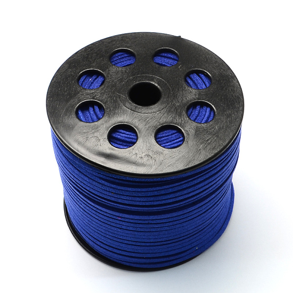 

PandaHall Eco-Friendly Faux Suede Cord, Faux Suede Lace, with Glitter Powder, Blue, 2.7x1.4mm, about 100yards/roll(300 feet/roll) Faux...