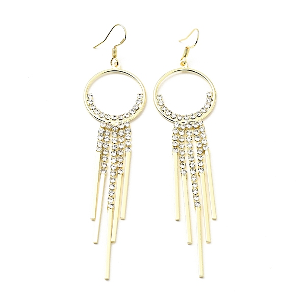 

PandaHall Crystal Rhinestone Ring with Tassel Dangle Earrings with 925 Sterling Silver Pins, Brass Long Drop Earrings for Women, Light Gold...
