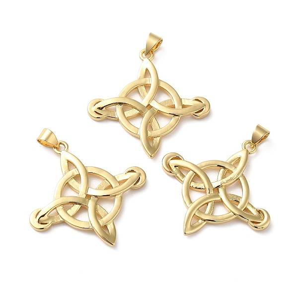 

PandaHall Rack Plating Brass Pendants, Lead Free & Cadmium Free, Long-Lasting Plated, Witch Knot Charm, Real 18K Gold Plated, 30x30x2.5mm...