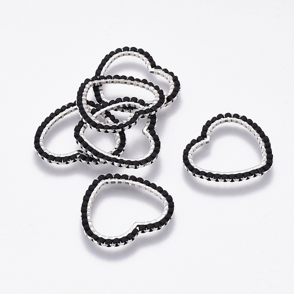 

PandaHall MIYUKI & TOHO Handmade Japanese Seed Beads, with 304 Stainless Steel Link Rings, Loom Pattern, Heart, Silver, Black...