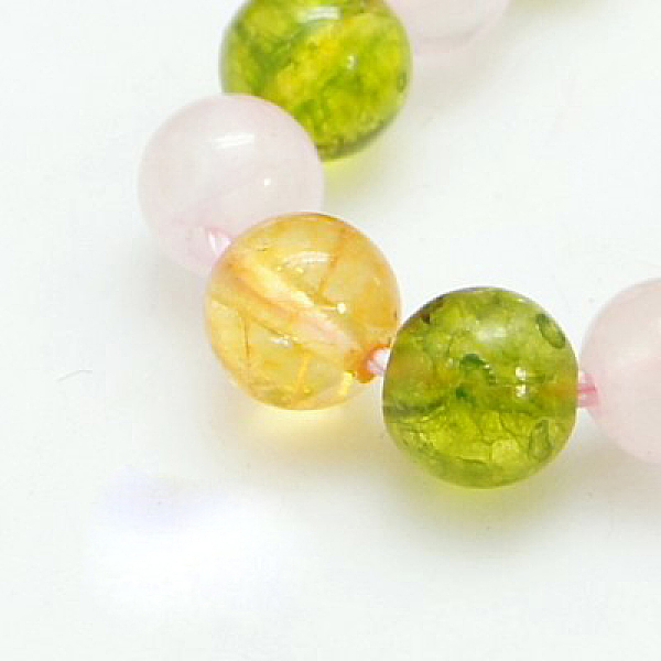 

PandaHall Gemstone Beads Strands, including Natural Dyed & Heated Citrine, Natural Dyed & Heated Quartz Crystal, Natural Rose Quartz, Round...
