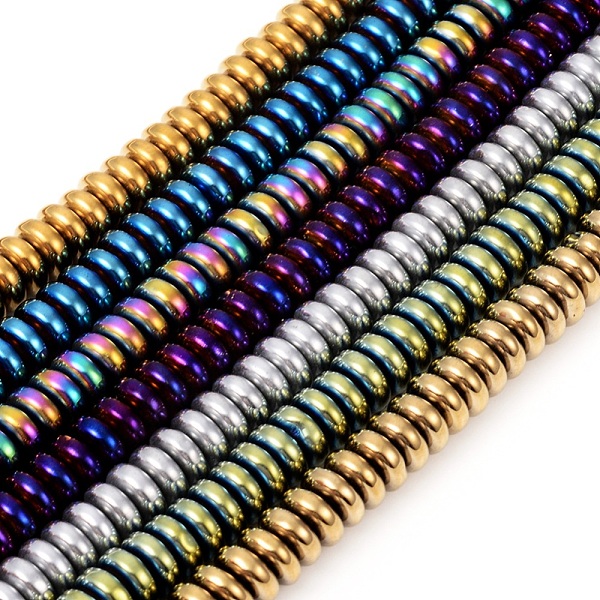 

PandaHall Vacuum Plating Non-magnetic Synthetic Hematite Beads Strands, Flat Round/Disc, Mixed Color, 6x2.5mm, Hole: 1mm, about...