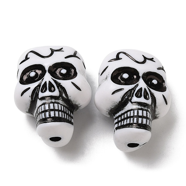 

PandaHall Opaque Acrylic Beads, Skull, Black, 35x26x21.5mm, Hole: 3.7mm, about 48pcs/500g Acrylic Skull Black