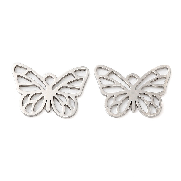 

PandaHall 201 Stainless Steel Pendants, Hollow, Butterfly Charm, Stainless Steel Color, 13x18.5x1mm, Hole: 1.6mm 201 Stainless Steel...