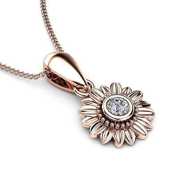 

PandaHall Daisy Shape Brass Inlaid Pendants for Women, with Crystal Rhinestone, Rose Gold Brass+Rhinestone Flower