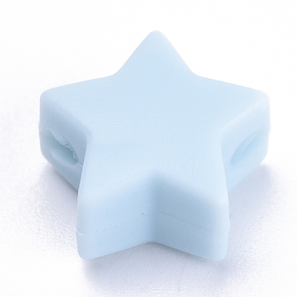 

PandaHall Food Grade Eco-Friendly Silicone Beads, Chewing Beads For Teethers, DIY Nursing Necklaces Making, Star, Light Blue, 14x13.5x8mm...