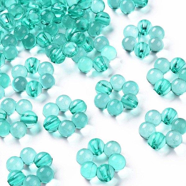 

PandaHall Transparent Acrylic Bead Frames, Flower, Turquoise, 16.5x15.5x6mm, Hole: 2mm, about 674pcs/500g Acrylic Flower Green
