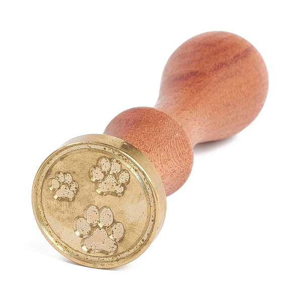 

PandaHall (Defective Closeout Sale: Rusty Stamp), DIY Scrapbook, Brass Wax Seal Stamp and Wood Handle Sets, Footprint Pattern, 9cm, Stamps...