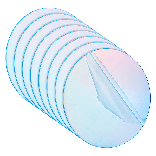 

PandaHall CRASPIRE Clear Circle Acrylic 4 Inch Iridescent Acrylic Plates Round Acrylic Blanks Acrylic Discs 8 Sheet Transparent Acrylic...