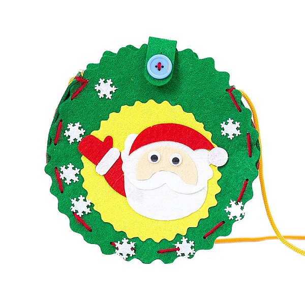 

PandaHall DIY Non-woven Christmas Theme Bag Kits, including Fabric, Needle, Cord, Santa Claus Cloth Santa Claus Multicolor