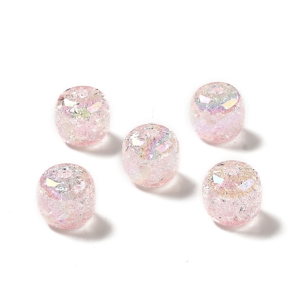 

PandaHall UV Plating Rainbow Iridescent Crackle Acrylic Beads, Column, Pink, 14x15mm, Hole: 3.2mm Acrylic Column Pink
