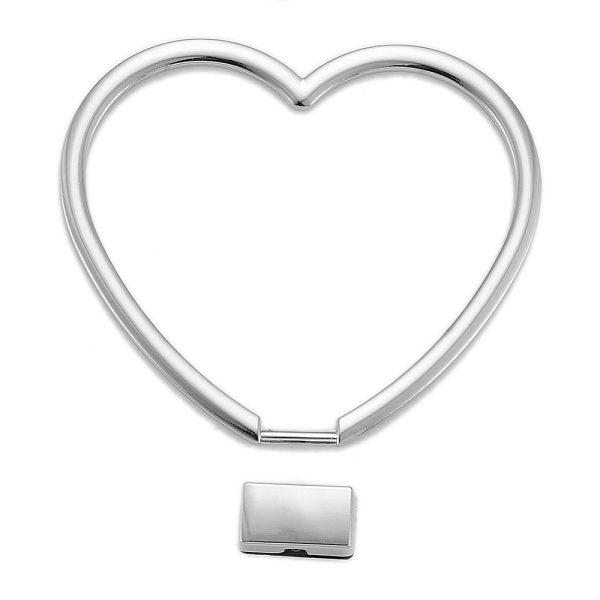

PandaHall DIY Bag Accessories, Handle Accessories, Metal, Heart, Platinum, 9.25x7.95x0.37cm, Hole: 3.5x6.5mm, Inner Diameter: 6.25x8.15cm...
