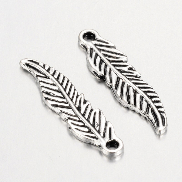 Tibetan Style Alloy Feather Pendants