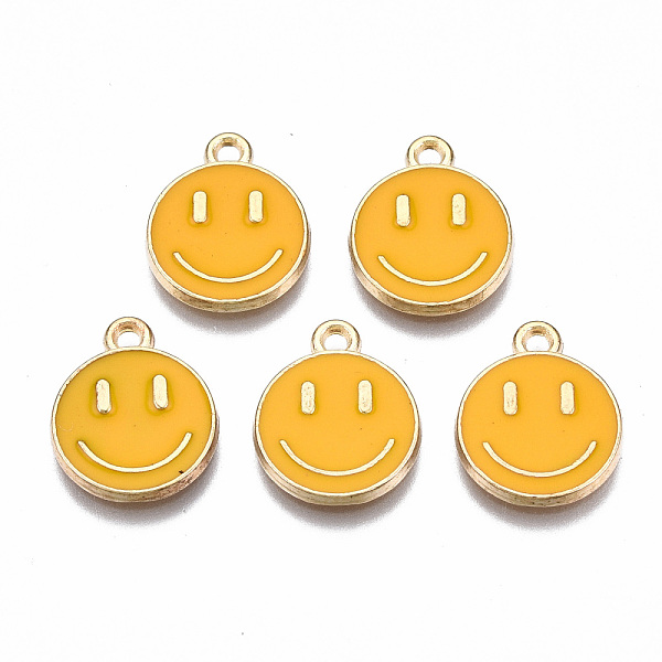 

PandaHall Alloy Enamel Charms, Cadmium Free & Lead Free, Smiling Face, Light Gold, Gold, 14.5x12x1.5mm, Hole: 1.5mm Alloy+Enamel Flat Round...