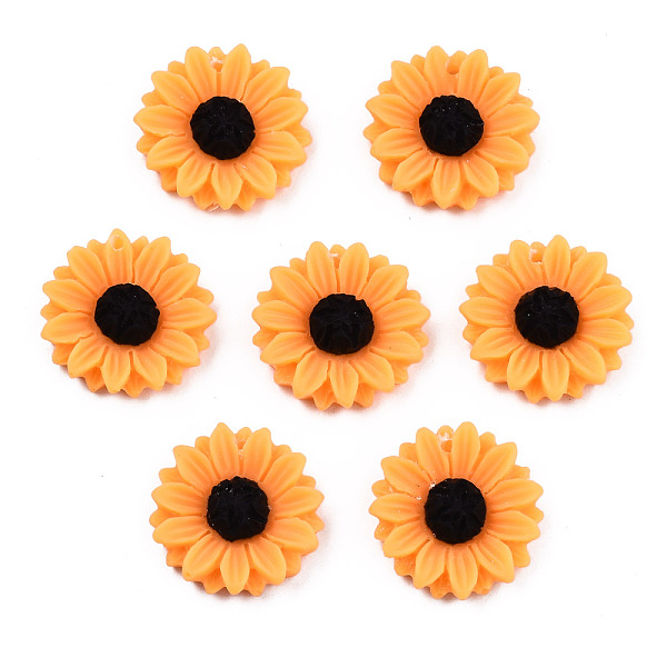 

PandaHall Opaque Resin Pendants, Flower, Orange, 16x4.5mm Resin Flower Orange
