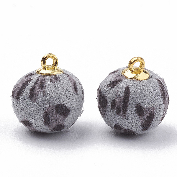 

PandaHall Handmade Cloth Fabric Covered Pendants, with Golden Tone Alloy Findings, Round, Light Steel Blue, 16~17x14mm, Hole: 1.5mm Cloth...