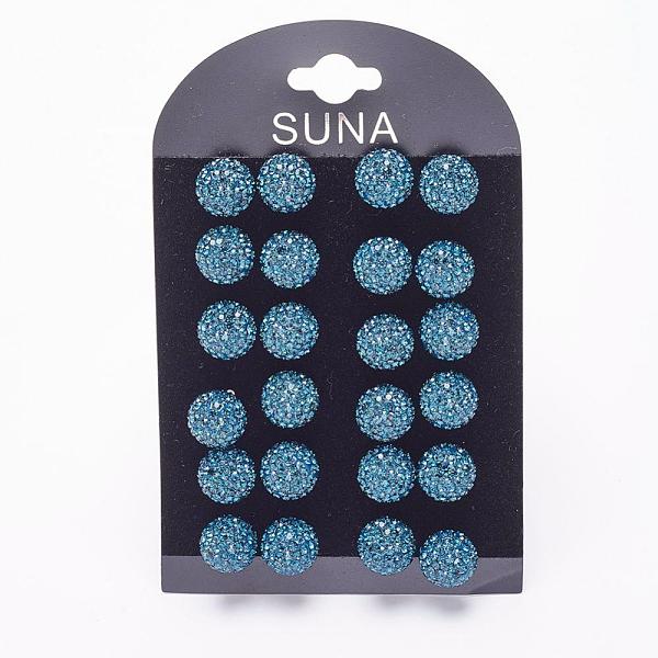 

PandaHall Valentines Day Gift for Her, 925 Sterling Silver Austrian Crystal Rhinestone Stud Earrings, Ball Stud Earrings, Round, 207_Montana..., Blue