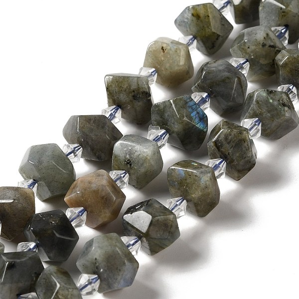 PandaHall Natural Labradorite Beads Strands, Chip, 14~16x12~14x8~10mm, Hole: 1mm, about 24pcs/strand, 14.76''(37.5cm) Labradorite Chip