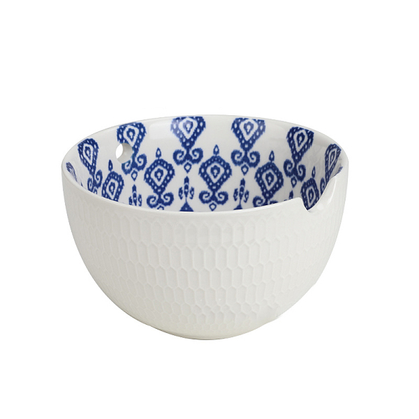 PandaHall Handmade Porcelain Yarn Bowl Storage, Knitting Wool Storage Basket with Handmade Holes to Prevent Slipping, White, 15cm Porcelain...