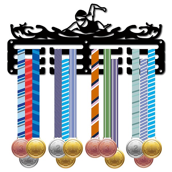 

PandaHall CREATCABIN Swimming Medal Holder Medal Hanger Display Rack Sports Metal Hanging Awards Iron Small Mount Decor Awards for Wall Home...