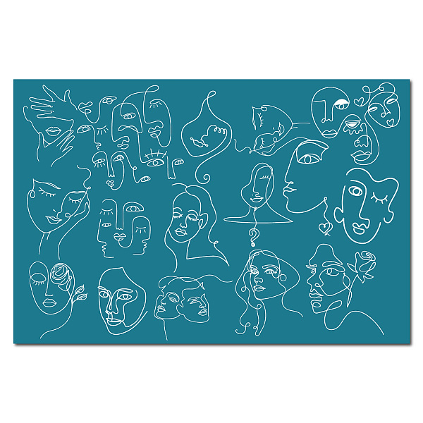 

PandaHall CREATCABIN Silk Screen Stencils for Polymer Clay Reusable Silkscreen Print Kit Self-Adhesive Minimalism Printing DIY for Jewelry..., Cyan