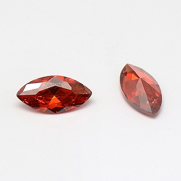 

PandaHall Cubic Zirconia Pointed Back Cabochons, Grade A, Faceted, Horse Eye, FireBrick, 10x5x3mm Cubic Zirconia Horse Eye Red