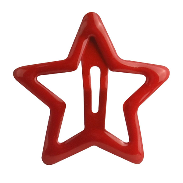 

PandaHall Hair Accessories Iron Snap Hair Clips, with Enamel, Star, Dark Red, 30x30mm Iron