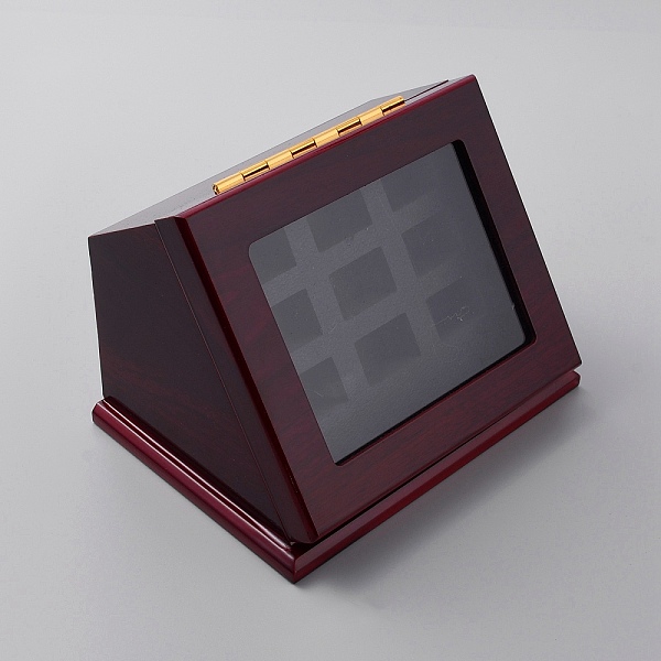 9Slot Wooden Championship Rings Display Case Box