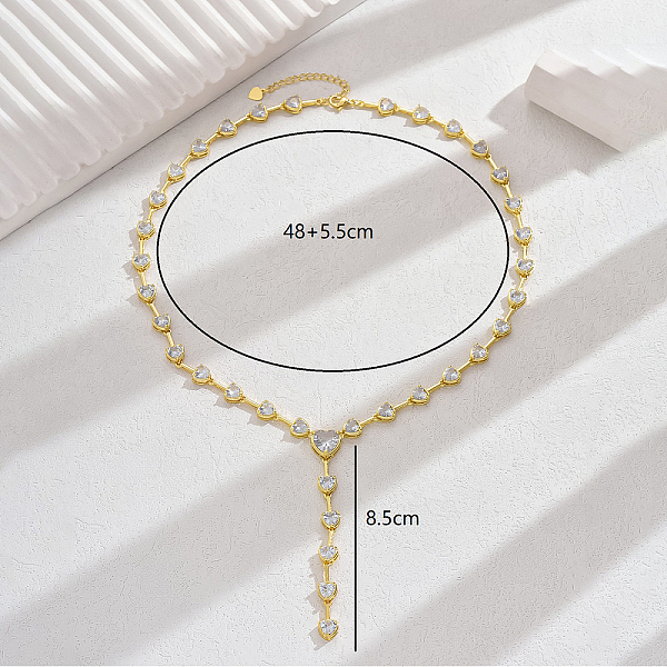 

PandaHall Luxurious Sparkling Copper Zircon Necklace for Wedding Season and Date Night. Brass