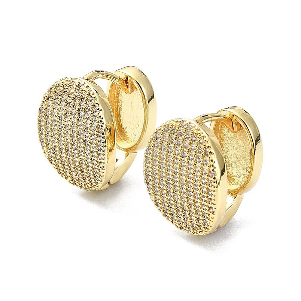 

PandaHall Rack Plating Brass Micro Pave Cubic Zirconia Hoop Earring, Cadmium Free & Lead Free, Long-Lasting Plated, Round, Real 18K Gold..., Clear