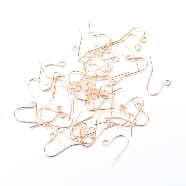 

PandaHall Iron Earring Hooks, Ear Wire, with Horizontal Loop, Light Gold, 19x16mm, Hole: 2mm, pin: 0.8mm Iron