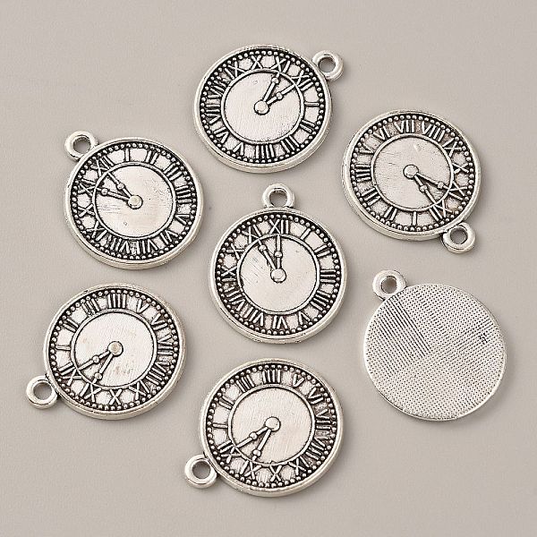 

PandaHall Tibetan Style Alloy Pendants, Flat Round with Clock, Antique Silver, 21.6x17.8x1.5mm, Hole: 1.8mm Alloy Flat Round