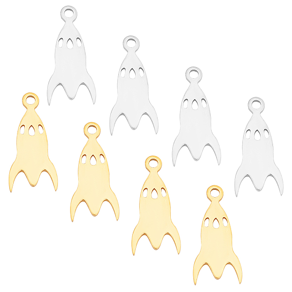 

PandaHall Unicraftale 201 Stainless Steel Laser Cut Pendants, Rocket, Golden & Stainless Steel Color, 18x8x1mm, Hole: 1.5mm, 12pcs/box 201...