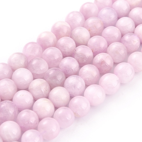 PandaHall Grade A Natural Kunzite Beads Strands, Round, Grade A, 8mm, Hole: 1mm, about 46pcs/strand, 15.16 inch(38.5cm) Kunzite Round
