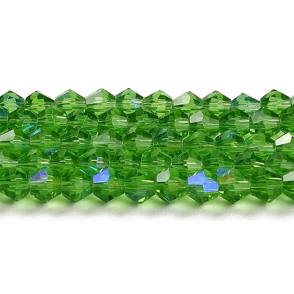 Transparentes perles de verre de galvanoplastie brins